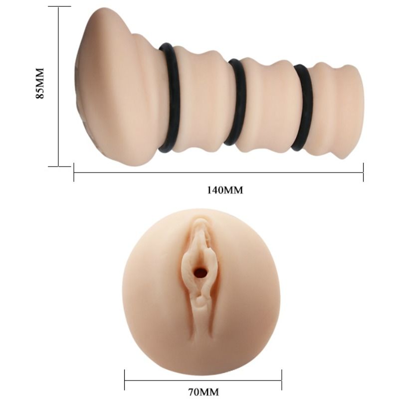 CRAZY BULL - MASTURBADOR COM ANÉIS MODELO VAGINA 2 - Sex Shop Sexy