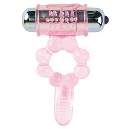 BAILE - ANÉL DE SILICONE 10 RITMOS LÍNGUA COM VIBRAÇÃO ROSA