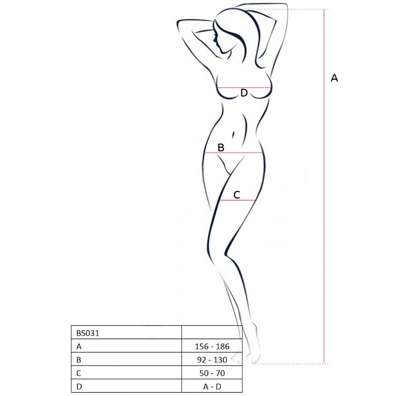 PASSION - BODYSTOCKING MULHER BS031 BRANCO TAMANHO ÚNICO - Sex Shop Sexy