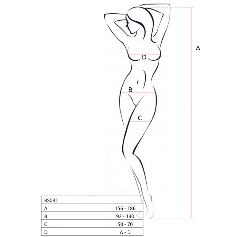 PASSION - BODYSTOCKING MULHER BS031 PRETO TAMANHO ÚNICO - Sex Shop Sexy