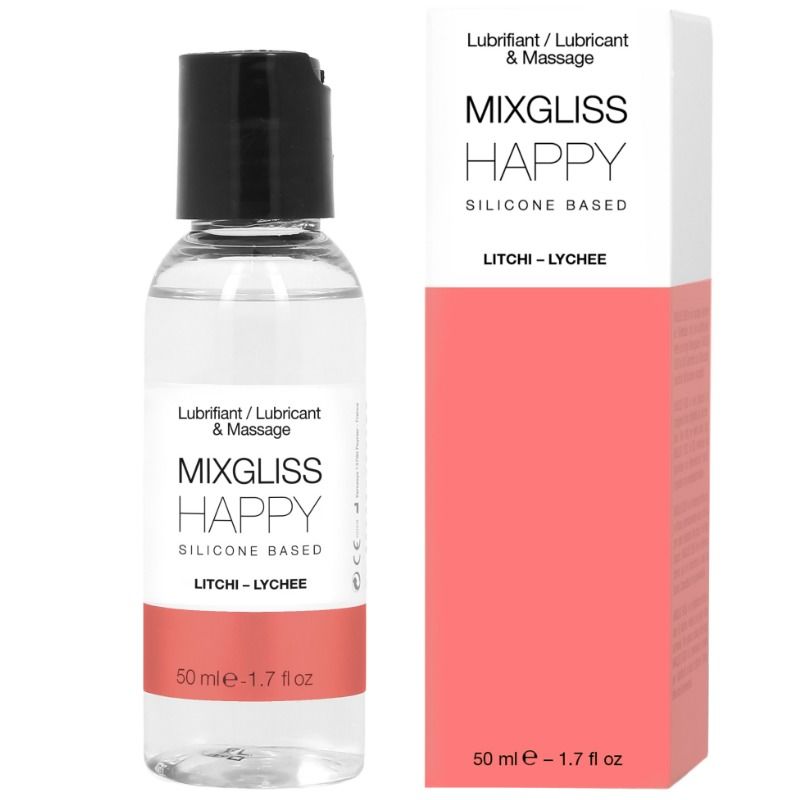 MIXGLISS - HAPPY LUBRIFICANTE DE SILICONE LITCHI 50 ML - Sex Shop Sexy