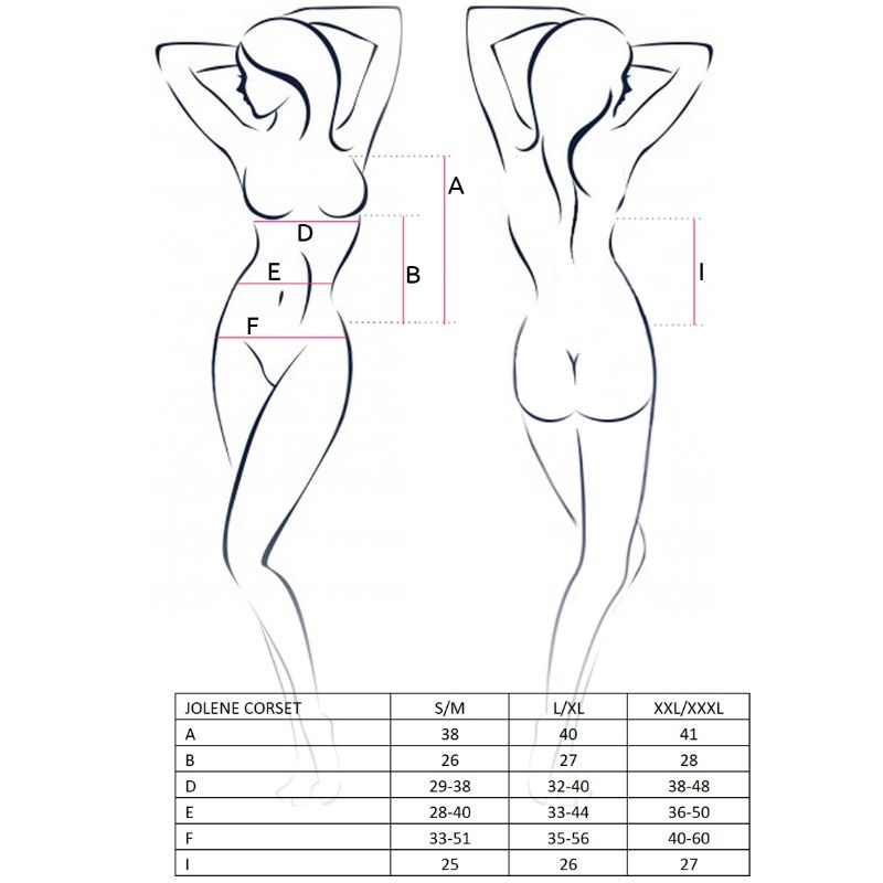 PASSION - CORSET JOLENE MULHER PRETO TAMANHO S/M