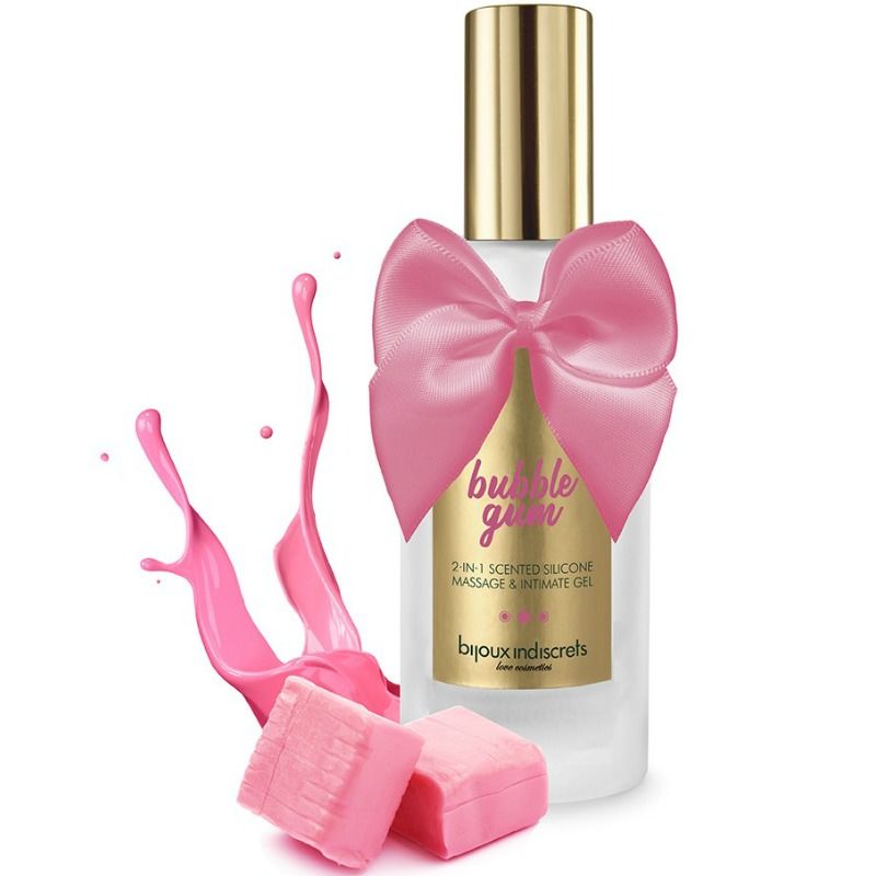 BIJOUX - BUBBLE GUM GEL 2 EM 1 SILICONE PASTILHA ELÁSTICA DE MORANGO 100 ML - Sex Shop Sexy