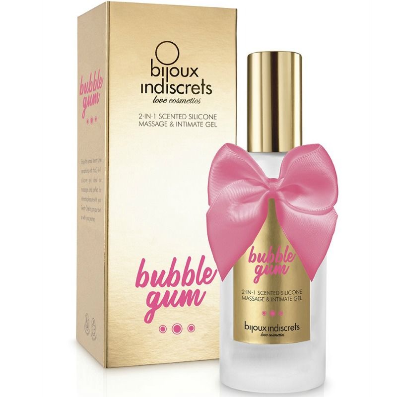 BIJOUX - BUBBLE GUM GEL 2 EM 1 SILICONE PASTILHA ELÁSTICA DE MORANGO 100 ML - Sex Shop Sexy
