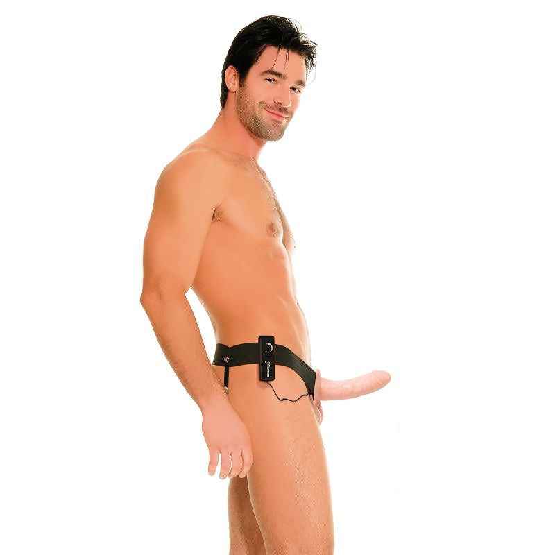FETISH FANTASY SERIES - ARNÊS OCO VIBRATÓRIO PARA ELE E ELA 14 CM TOM NATURAL