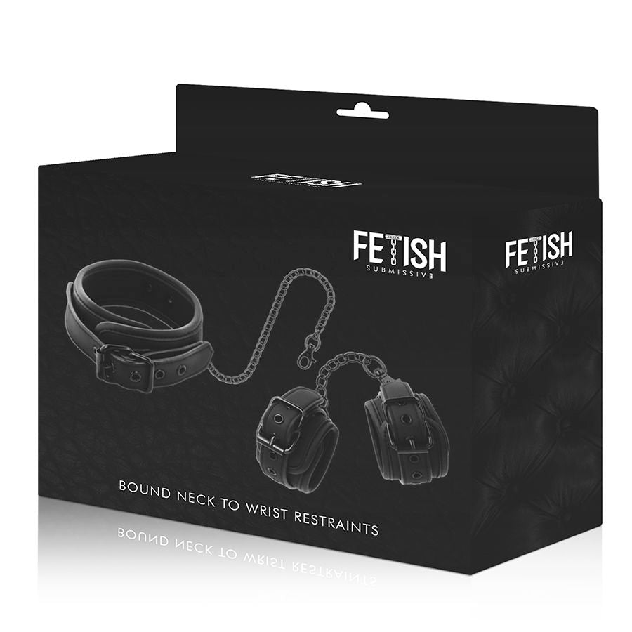 FETISH SUBMISSIVE - COLAR E ALGEMAS COURO VEGANO COM FORRO NEOPRENO - Sex Shop Sexy