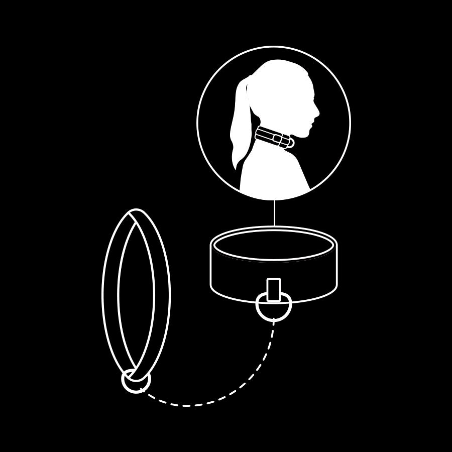 FETISH SUBMISSIVE - COLAR COM CORRENTE COM FORRO NEOPRENO - Sex Shop Sexy