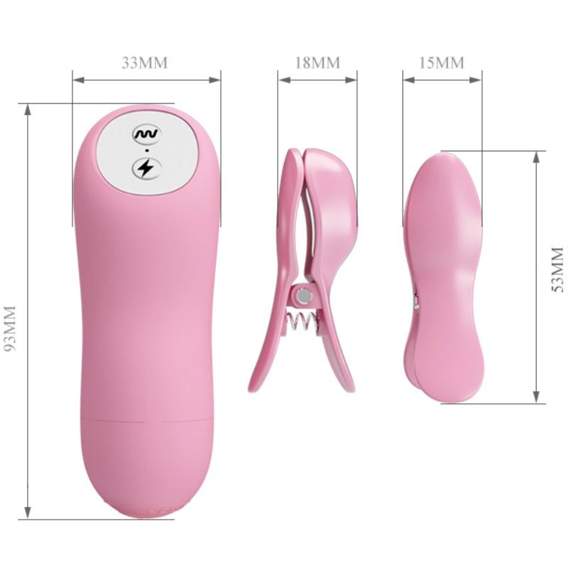 BAILE - PINÇAS ROMANTIC WAVE COM VIBRAÇÃO E ELETROCHOQUE - Sex Shop Sexy
