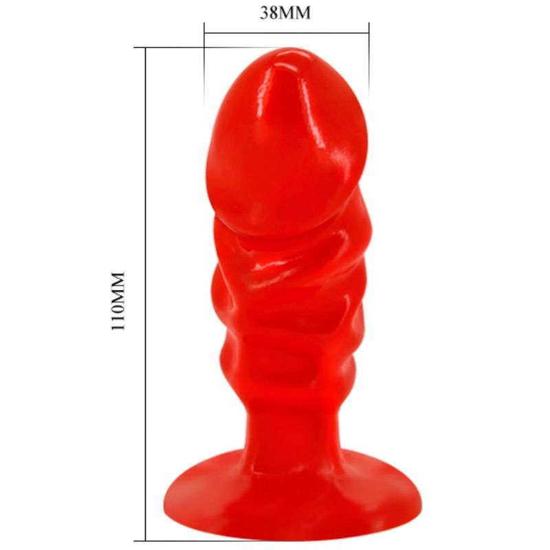 BAILE - PLUG ANAL UNISSEXO COM VENTOSA VERMELHO - Sex Shop Sexy