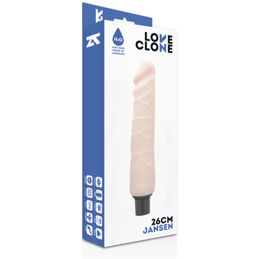 Loveclone - Vibrador Auto Lubrificante Jansen 26 Cm -O- 4.2 Cm