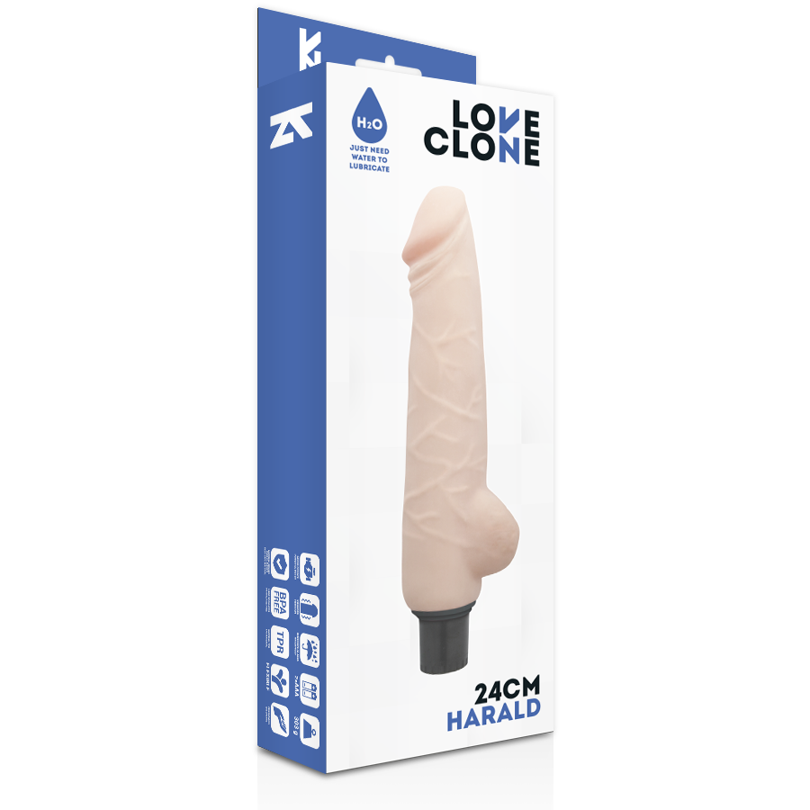 Loveclone - Vibrador Auto Lubrificante Harald 24 Cm -O- 4 Cm