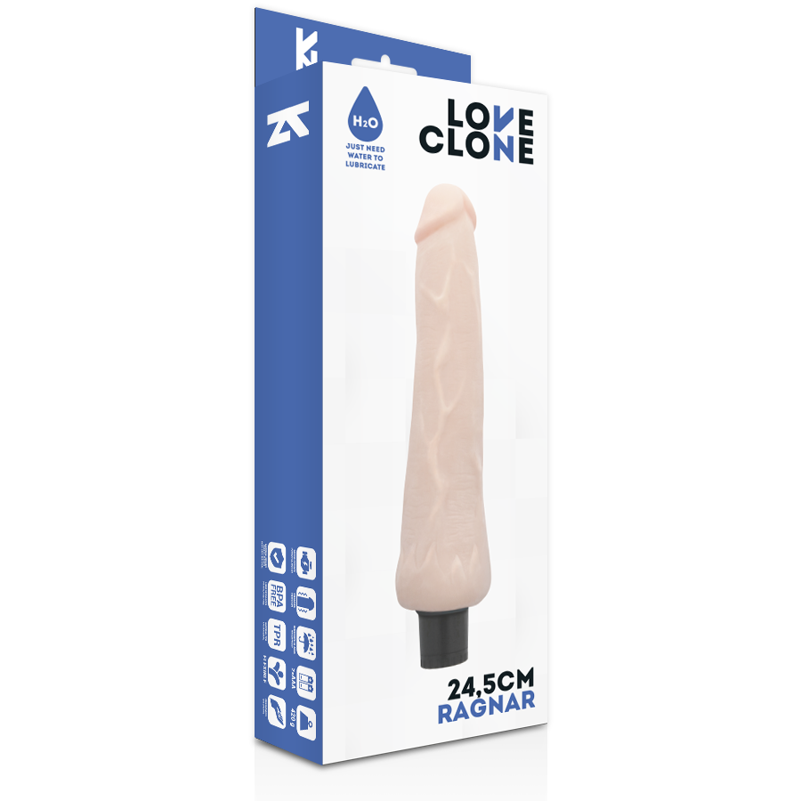 Loveclone - Vibrador Auto Lubrificante Ragnar 24.5 Cm -O- 3.5 Cm