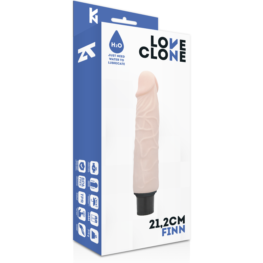 Loveclone - Vibrador Auto Lubrificante Finn 21.2 Cm -O- 3.8 Cm