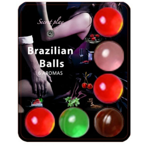 SECRETPLAY - 6 HOT BALLS LUBRIFICANTE COM AROMA DE FRUTAS - Sex Shop Sexy