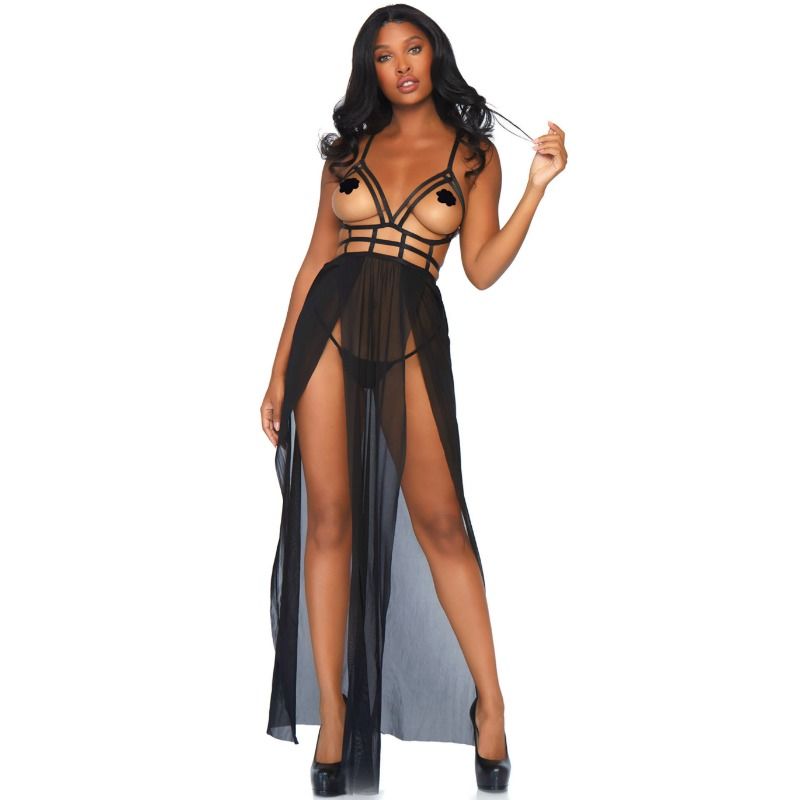 LEG AVENUE - VESTIDO COM ALÇAS NO PEITO S/M