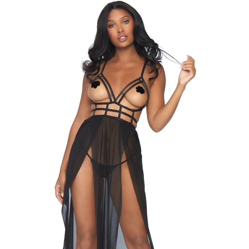 LEG AVENUE - VESTIDO COM ALÇAS NO PEITO S/M