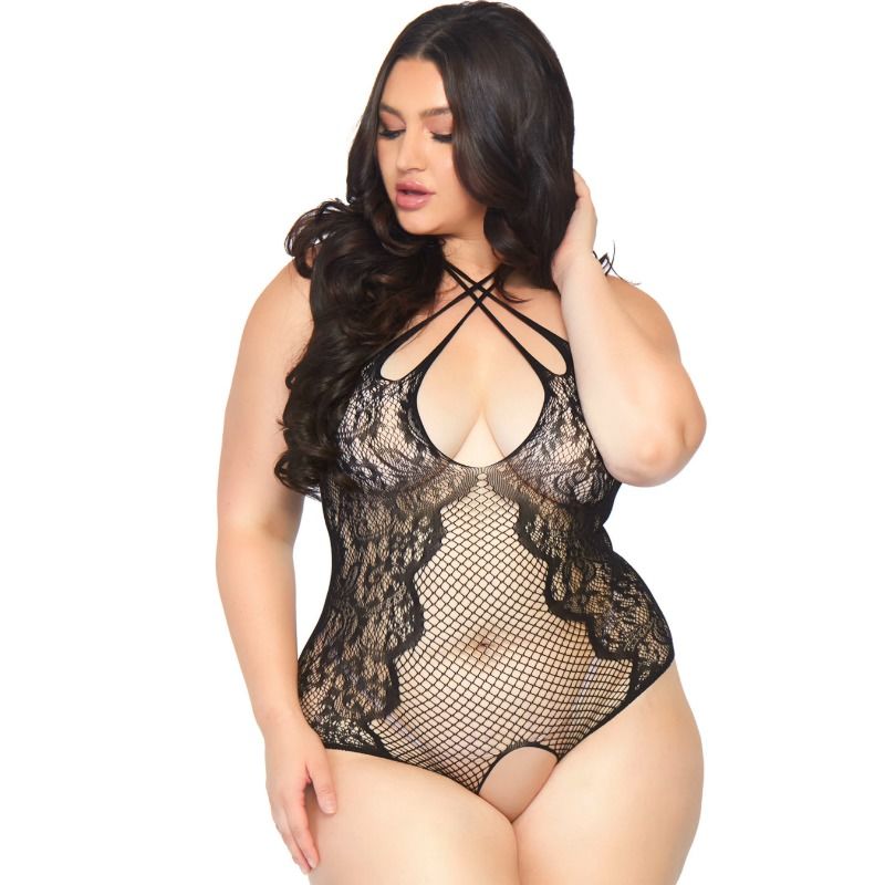 LEG AVENUE - TEDDY COM ABERTURA 1X-2X