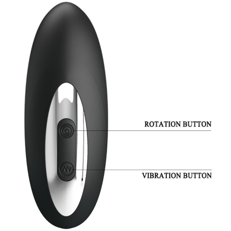 PRETTY LOVE - MERLIN VIBRADOR ANAL COM FUNÇÃO DE ROTAÇÃO E VIBRAÇÃO PRETO