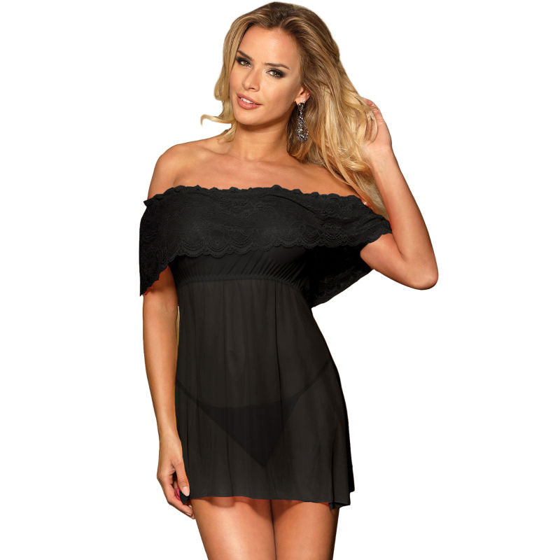 SUBBLIME - VESTIDO CURTO + TANGA PRETA S/M