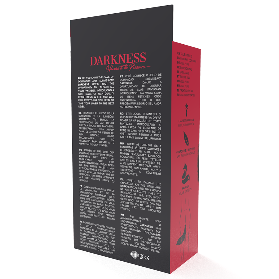 Darkness - Plug Anal Prata 8 Cm Com Cauda Preta