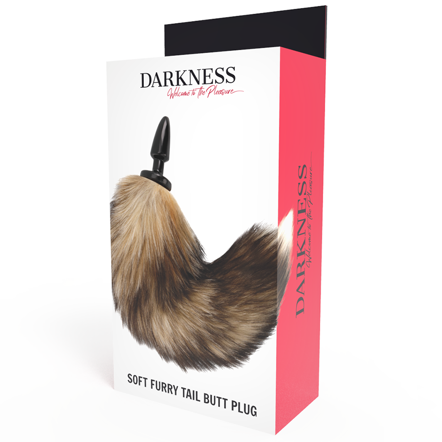 Darkness - Cauda Natural Com Plug Anal De Silicone 10 Cm