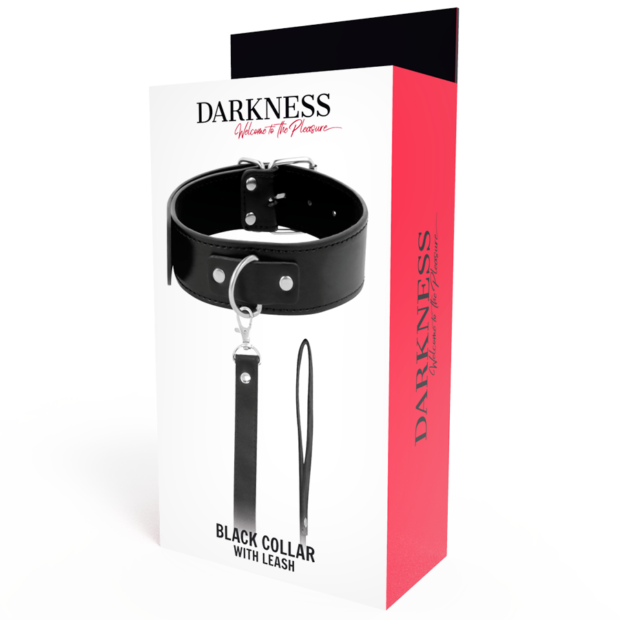 Darkness - Colar De Postura Com Corrente De Couro