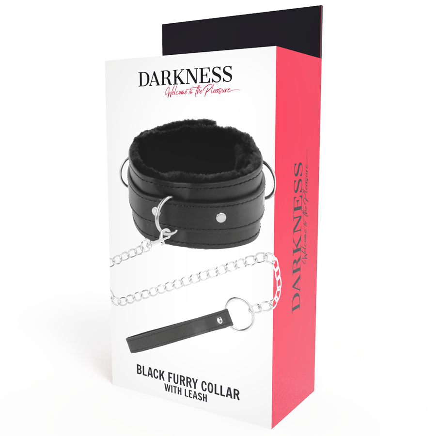 DARKNESS - COLAR DE POSTURA CONFORTÁVEL COM CORRENTE EM PELE