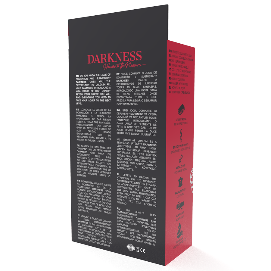 Darkness - Colar De Postura Confortável Com Corrente De Couro