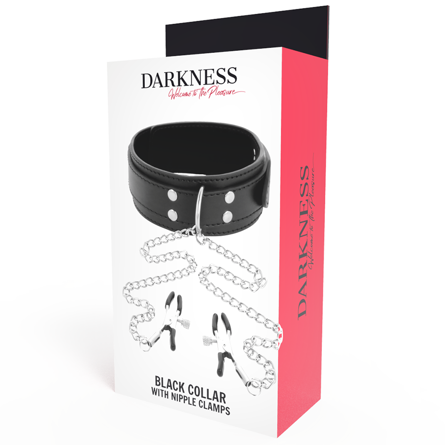 DARKNESS - COLAR COM PINÇAS PARA MAMILOS PRETO