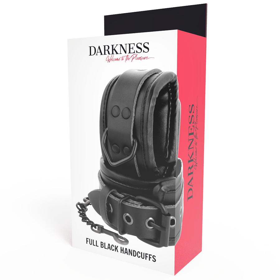 Darkness - Algemas De Mãos De Couro Preto Ajustáveis
