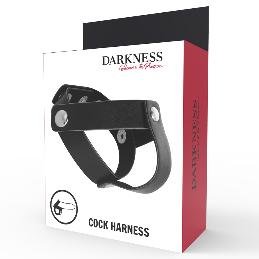 DARKNESS - ANEL DE COURO PARA PÊNIS E TESTÍCULOS