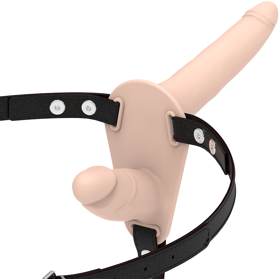FETISH SUBMISSIVE HARNESS - DUPLA PENETRAÇÃO COR DE PELE