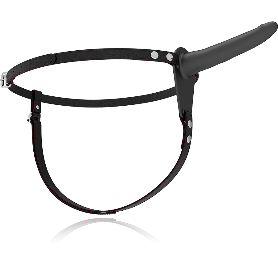 ARNÉS FETISH SUBMISSIVE - SILICONA NEGRA 15 CM