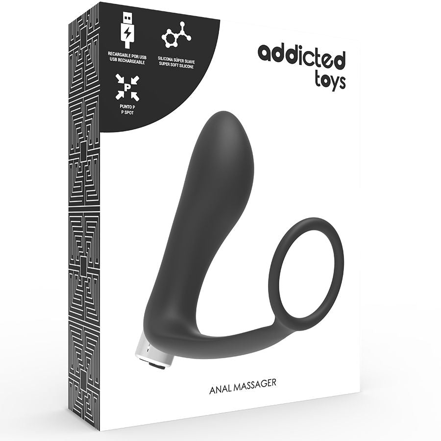 ADDICTED TOYS - VIBRADOR PROSTÁTICO RECARREGÁVEL MODELO 1 PRETO