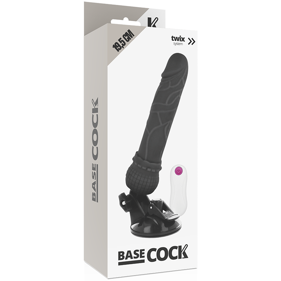 BASECOCK - VIBRADOR REALISTA COM CONTROLO REMOTO NATURAL 19.5 CM -Ø- 4 CM