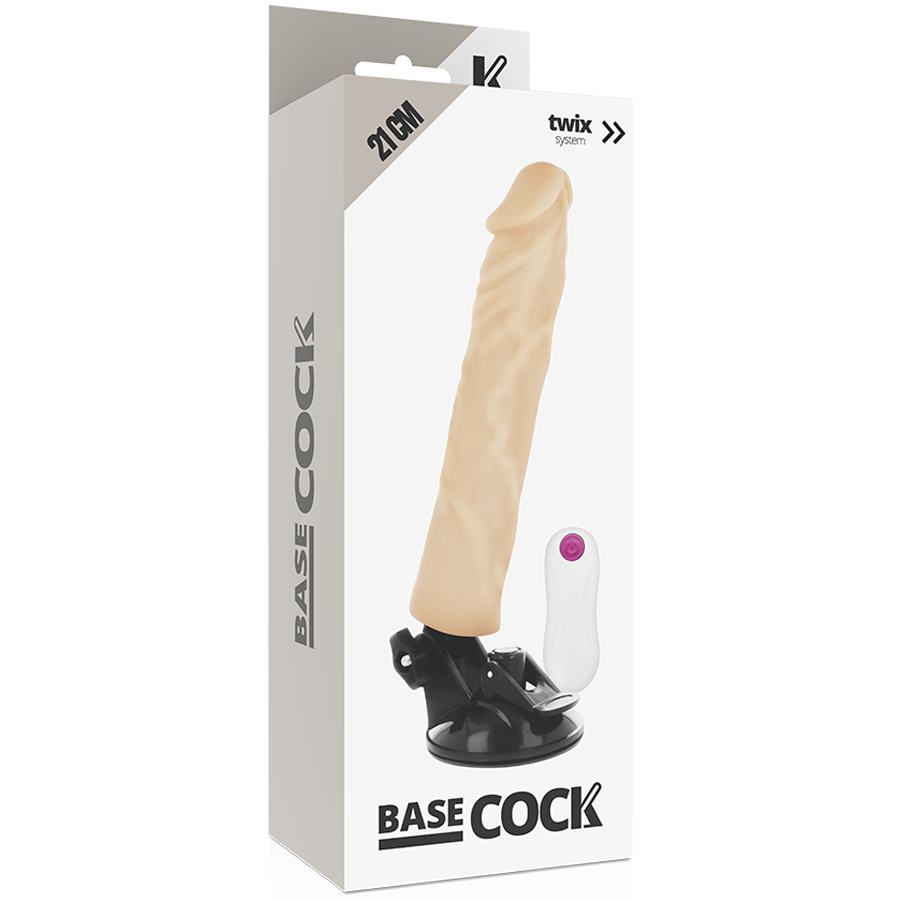 BASECOCK - VIBRADOR REALÍSTICO CONTROLE REMOTO PRETO 21 CM -O- 4 CM