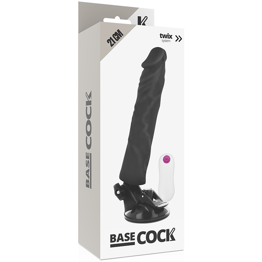 BASECOCK - REALISTIC VIBRATOR WITH NATURAL REMOTE CONTROL 21 CM -Ø- 4 CM