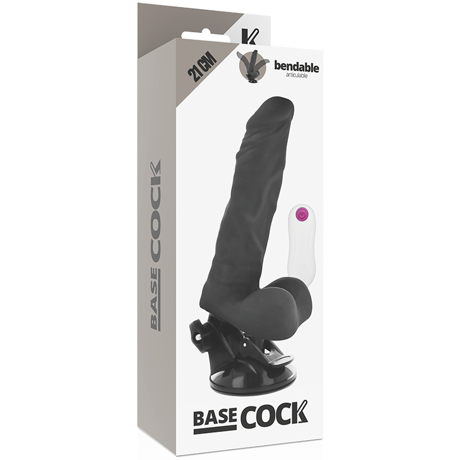 BASECOCK - VIBRADOR REALISTA ARTICULÁVEL COM CONTROLO REMOTO NATURAL 21 CM -O- 5 CM
