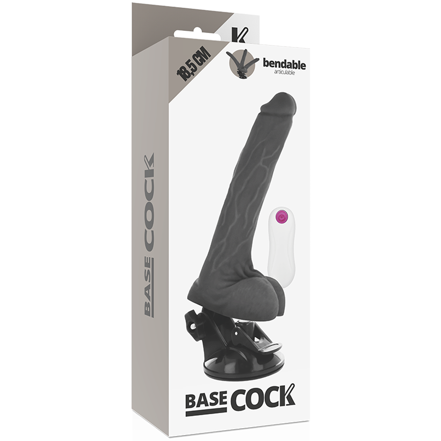 BASECOCK - REALISTIC ARTICULATED VIBRATOR WITH NATURAL REMOTE CONTROL 18.5 CM -O- 4 CM
