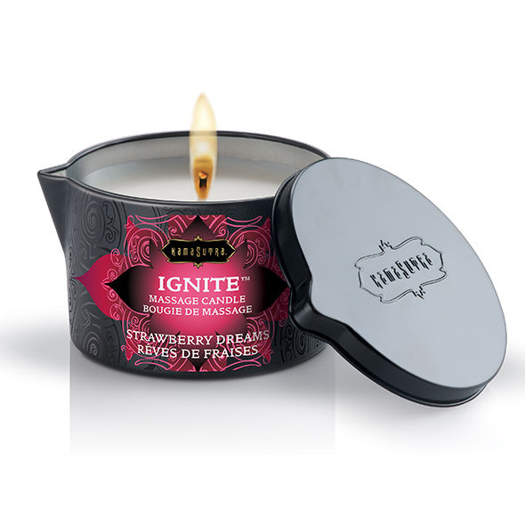 KAMASUTRA - VELA DE MASSAGEM SONHOS DE MORANGO 170 GR - Sex Shop Sexy