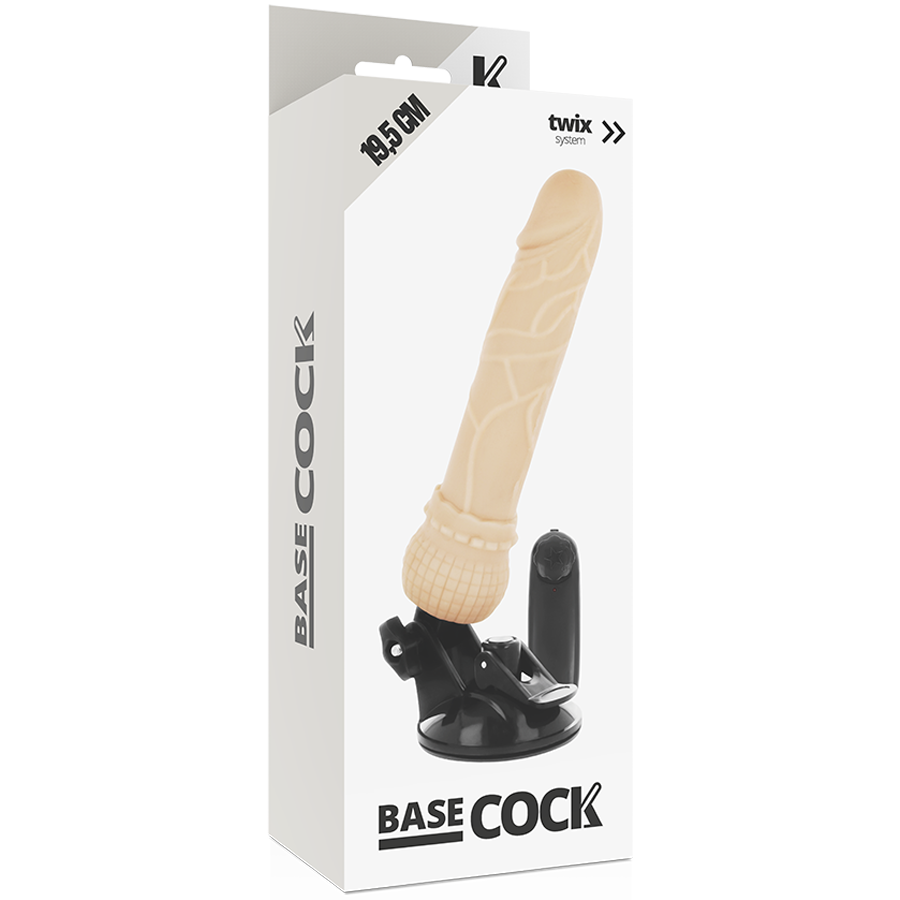 BASECOCK - REALISTIC VIBRATOR WITH NATURAL REMOTE CONTROL 19.5 CM -O- 4 CM