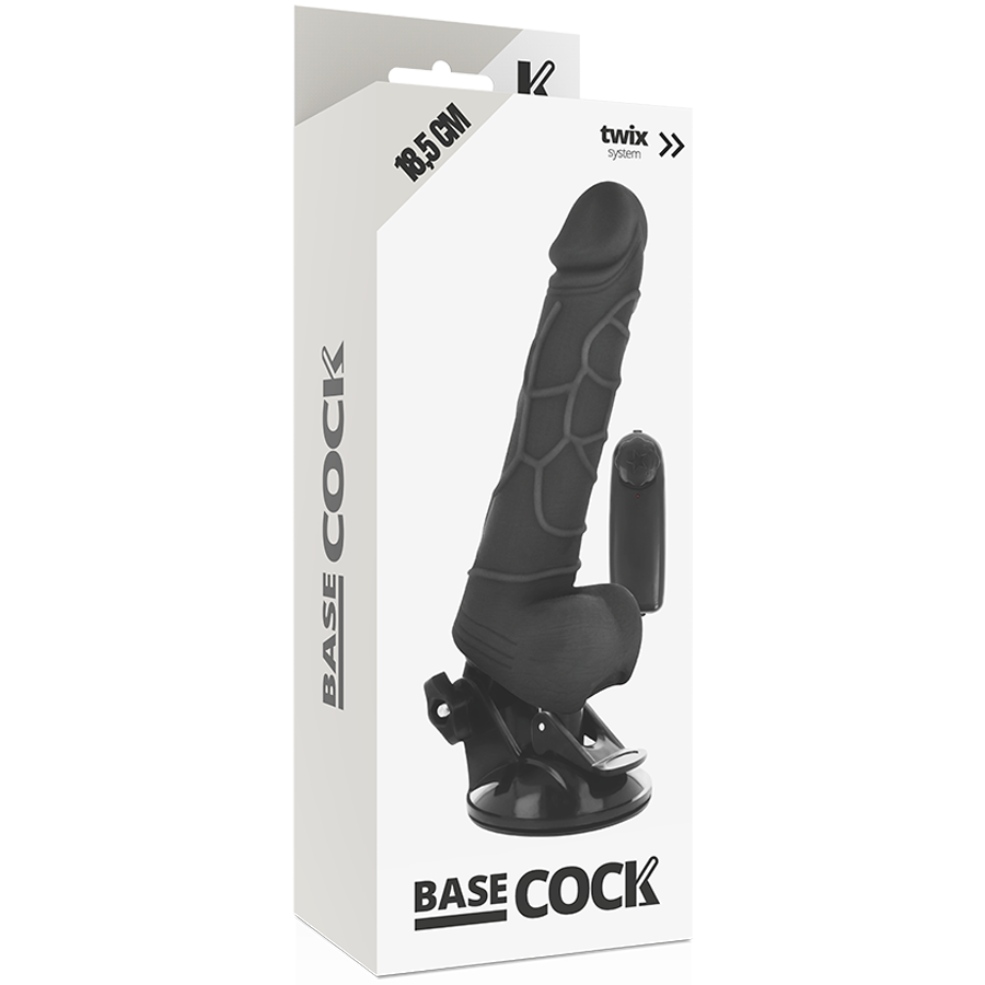 BASECOCK - REALISTIC VIBRATOR WITH NATURAL REMOTE CONTROL 18.5 CM -O- 4 CM