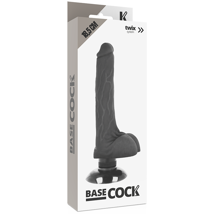 BASECOCK - REALISTIC 2-IN-1 NATURAL VIBRATOR 18.5 CM -O- 4 CM