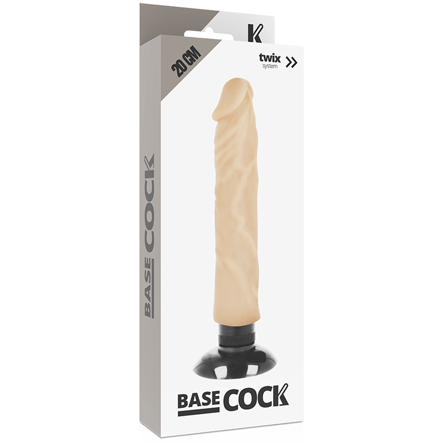 BASECOCK - REALISTIC 2-IN-1 NATURAL VIBRATOR 20 CM -O- 4 CM