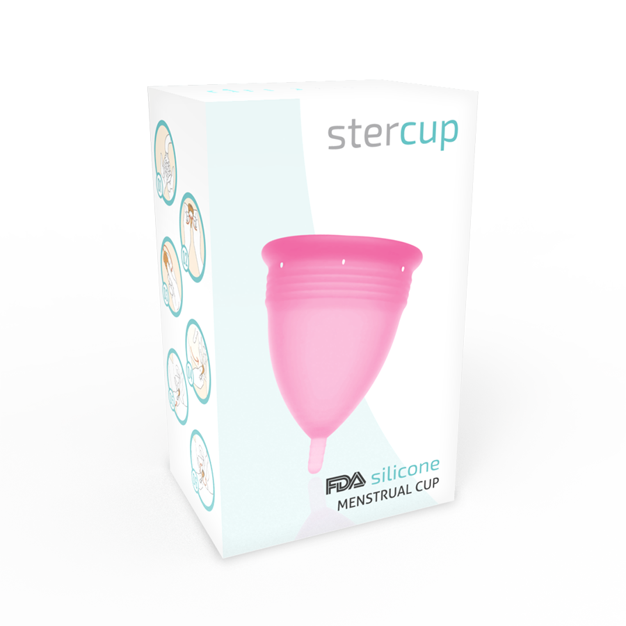 STERCUP - COPO MENSTRUAL FDA SILICONE ROSA - TAMANHO L