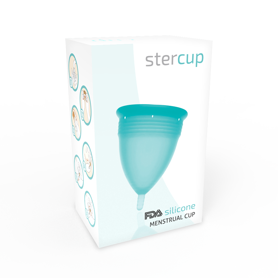 STERCUP - COPO MENSTRUAL FDA SILICONE AZUL AQUA - TAMANHO L