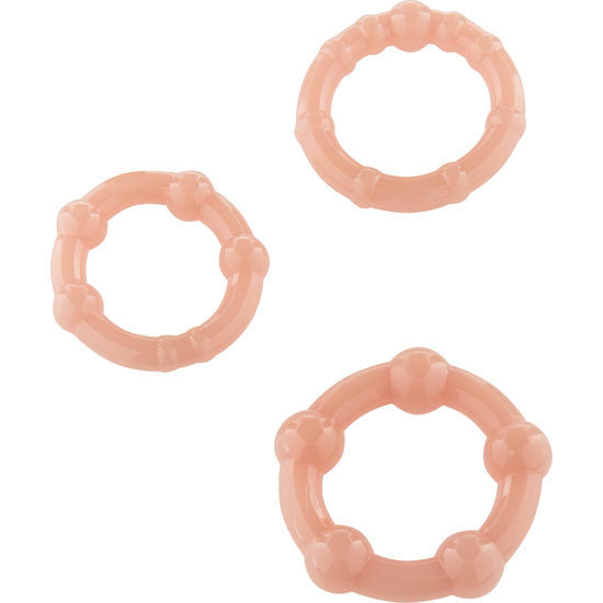 SEVEN CREATIONS - CONJUNTO 3 ANÉIS PARA PÊNIS COR DE PELE