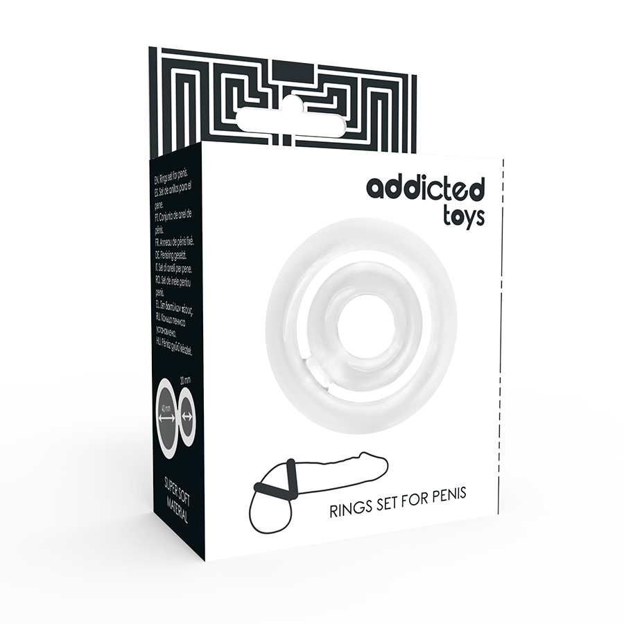 ADDICTED TOYS - POTENZ SET ANÉIS PARA PÊNIS TRANSPARENTE