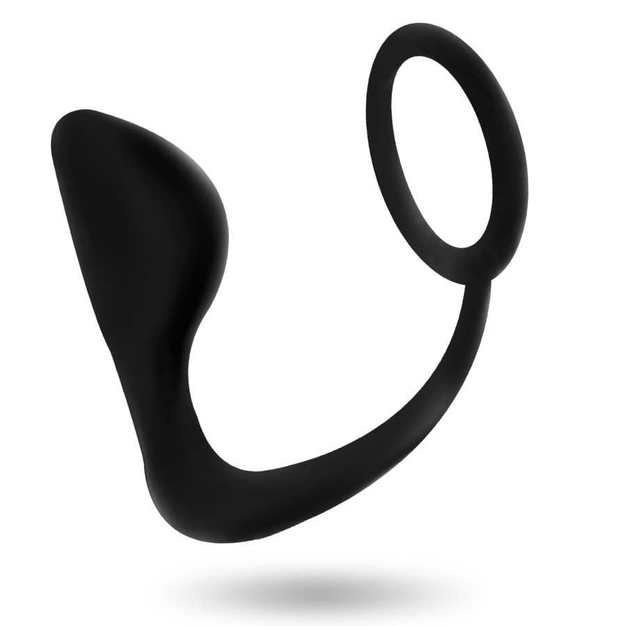 ADDICTED TOYS - PLUG ANAL COM ANEL PARA PÊNIS PRETO