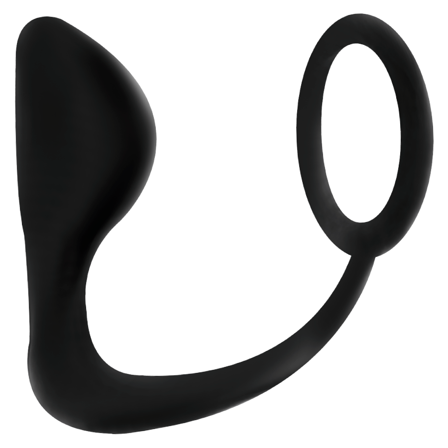 ADDICTED TOYS - PLUG ANAL COM ANEL PARA PÊNIS PRETO